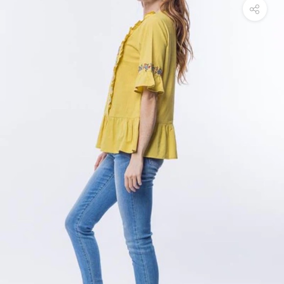 Orange creek Princess Seam Embroidered Top blouse - Picture 3 of 15